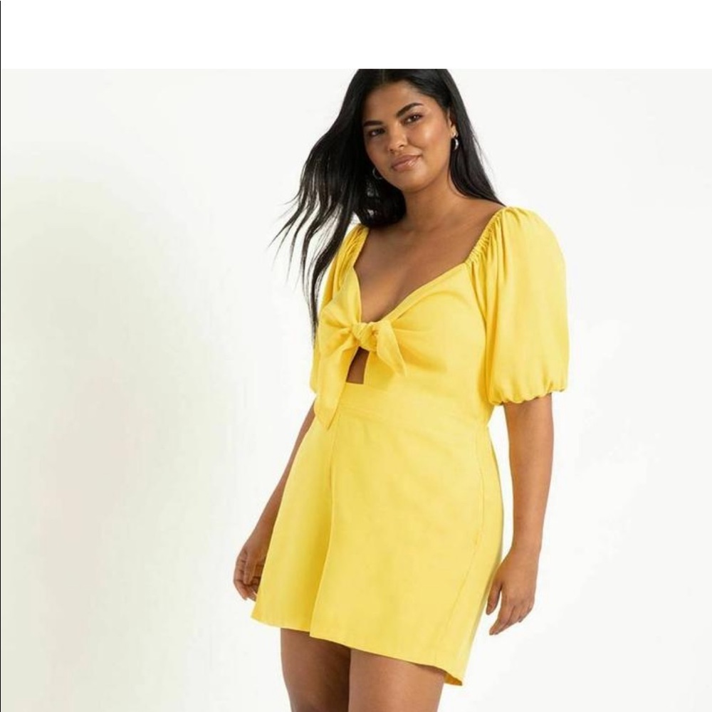 Plus Size Tie Bodice Romper
